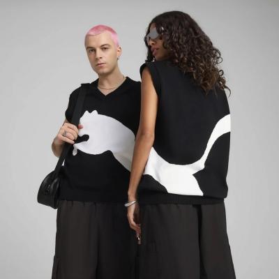 PUMA PUM FUTURE.PUMA.ARCHIVE RELAXED GRAPHIC KNITTED VEST BLACK