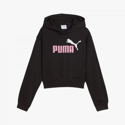 PUMA PUM ESS 2 COLOR NO. 1 LOGO SHORT LENGTH HOODIE TR G BLACK