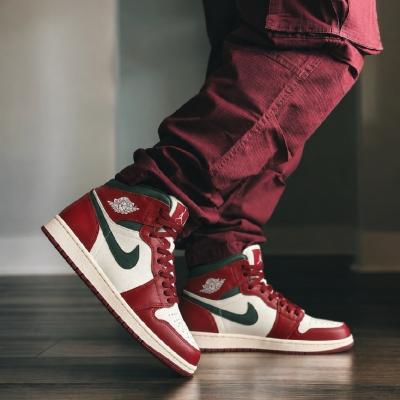 JORDAN JRD AIR JORDAN 1 MID SAIL/MIDNIGHT GREEN-PURE PLATINUM-REDSTONE