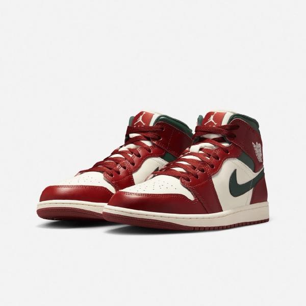 JORDAN JRD AIR JORDAN 1 MID SAIL/MIDNIGHT GREEN-PURE PLATINUM-REDSTONE