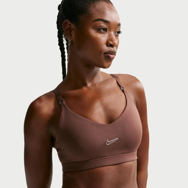 NIKE NIK W NK DF INDY BRA GLS LT CHOCOLATE
