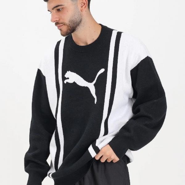 PUMA PUM FUTURE.PUMA.ARCHIVE RELAXED  KNITTED SWEATER BLACK