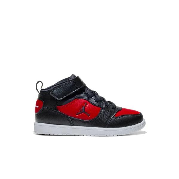 JORDAN JORDAN JORDAN COURT CONNECT MID (PS) BLACK/BLACK-GYM RED-WHITE