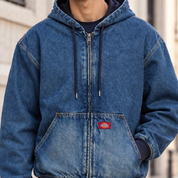 DICKIES Hilham Lined Denim Hooded Bomber