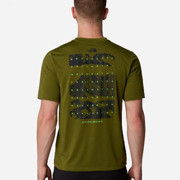 THE NORTH FACE  NTF M FOUNDATION MOUNTAINS FACES TEE FOREST OLIVE