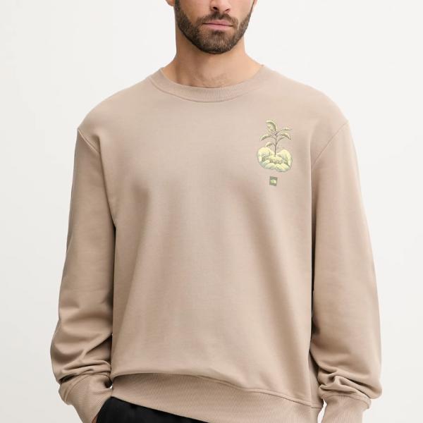 THE NORTH FACE  NTF M CONNECT RELAXED CREW SWEATSHIRT-GRAPHI MUSHROOM GREY