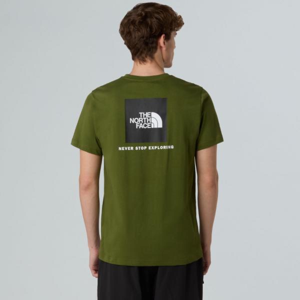THE NORTH FACE  NTF M SS BOX NSE TEE WOODLAND GREEN/TNF BLAC