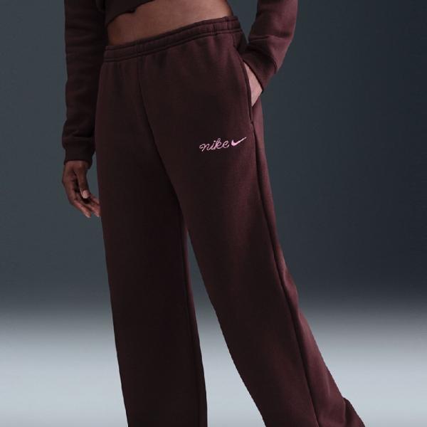 NIKE NIK W NSW PHNX FLC STRGHT LEG PNT BURGUNDY CRUSH