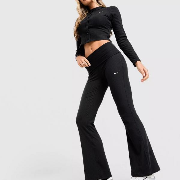 NIKE NIK W NSW CHILL KNIT RIB PANT BLACK/SAIL