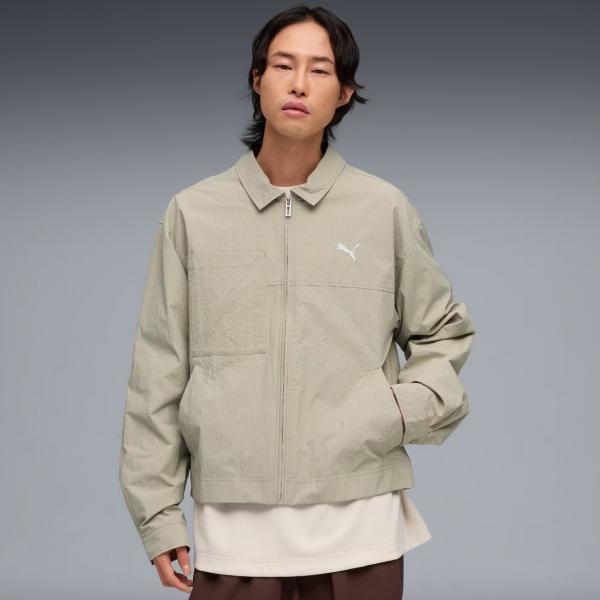 PUMA PUM WARDROBE ESSENTIAL CHORE JACKET PEBBLE GRAY