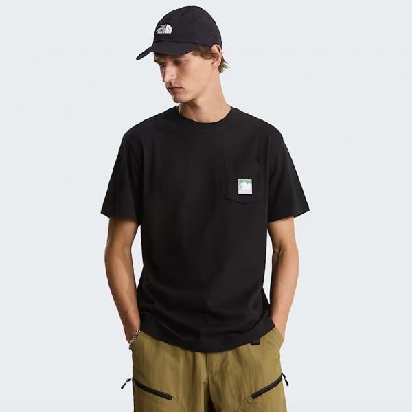 THE NORTH FACE  NTF M MOUNTAIN LOGO RLX SS TEE-GRAPHIC TNF BLACK