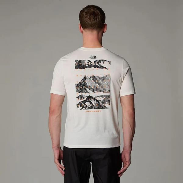 THE NORTH FACE  NTF M FOUNDATION MOUNTAINS FACES TEE WHITE DUNE